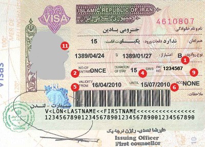 iran visa passport visas sample switzerland american travel arrival number samples approval holders note